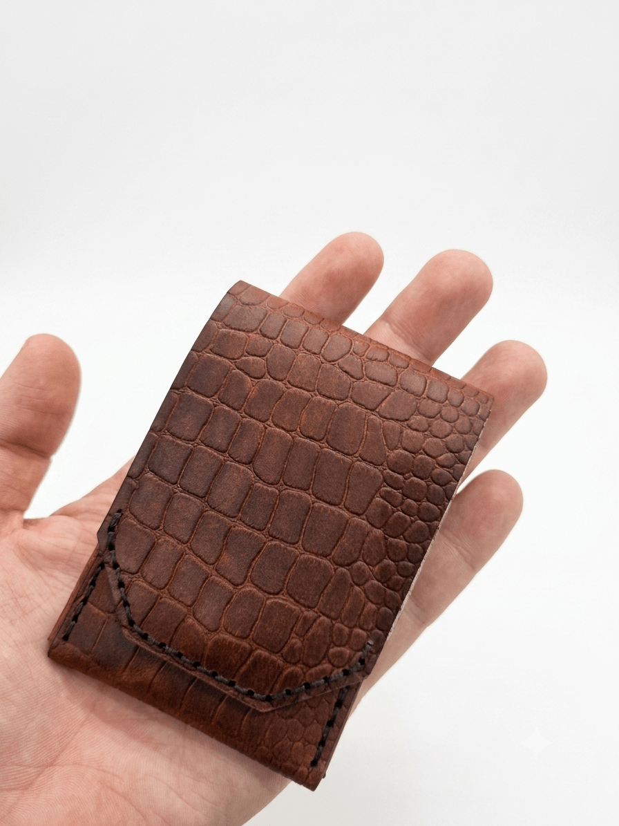 The Edge Wallet – 100% Genuine Leather-Tobacco Brown - Image 6