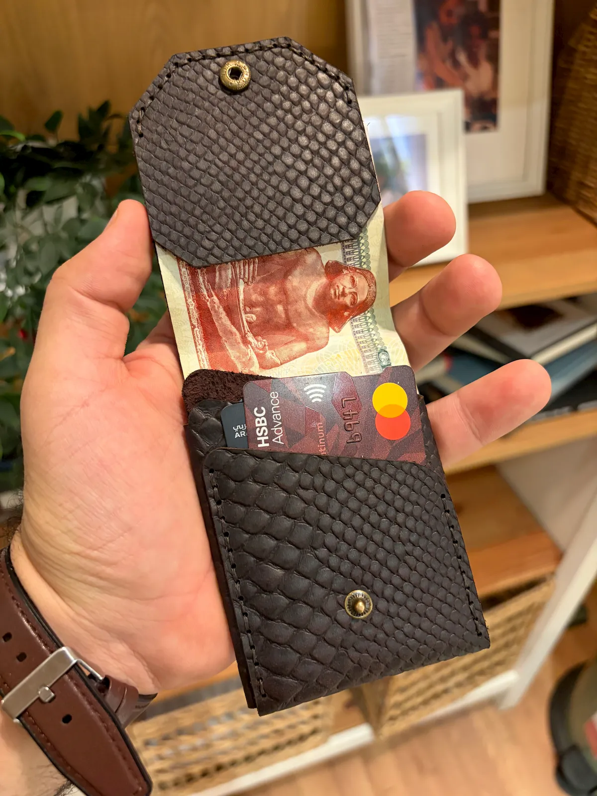 The Edge Wallet – 100% Genuine Leather-Espresso Brown - Image 4