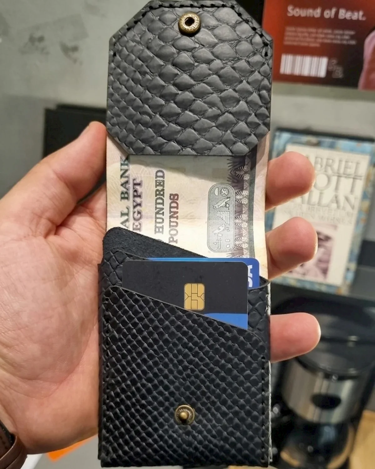 The Edge Wallet – 100% Genuine Leather-Black - Image 3