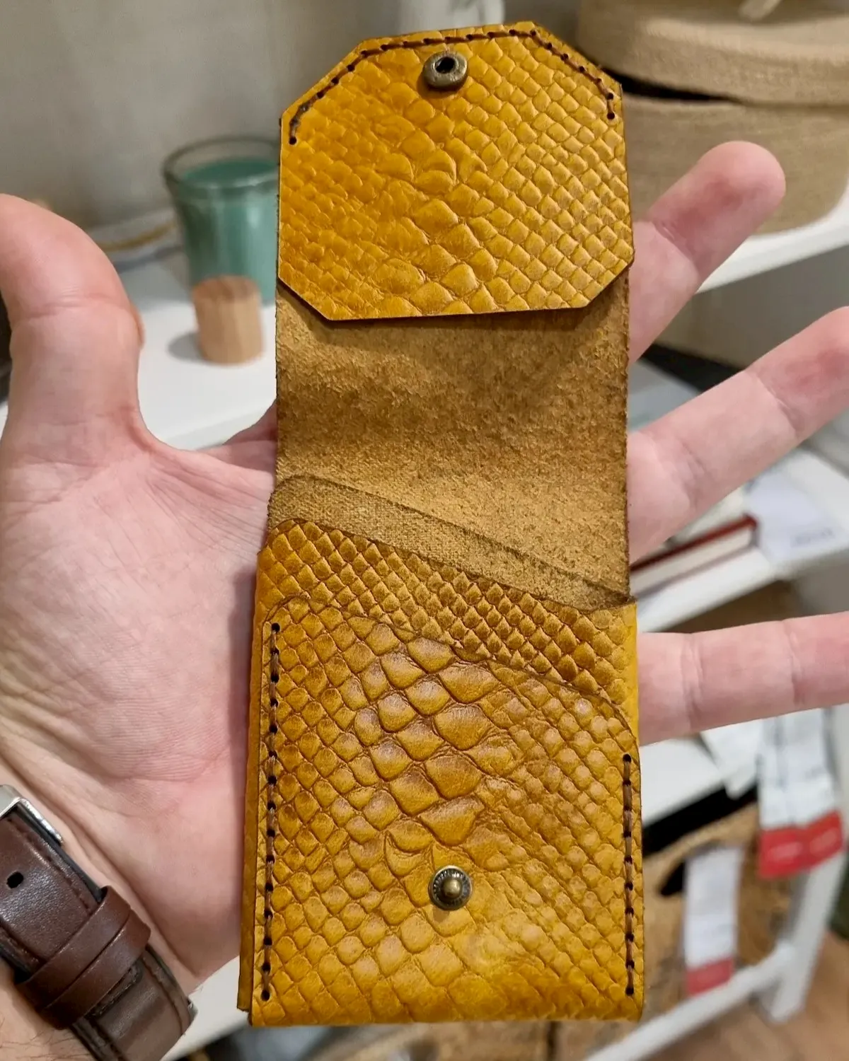 The Edge Wallet – 100% Genuine Leather-Havana - Image 3